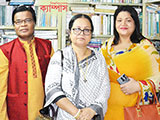 Founder Chairman of Universal Medical College & Hospital, Priti Chakraborty, with Dr. M Helal in the Campus Library (2019)