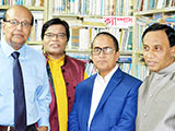 Chairman of NBR, Md. Mosharraf Hossain Bhuiyan with Dr. M Helal in the Campus Library (2018)