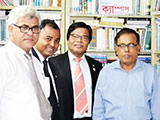 Chairman of Dhaka Stock Exchange, Dr. Abul Hashem with Dr. M Helal in the                   Campus Library (2018)