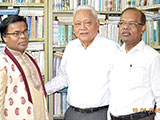 Chairman of Apex Group, Syed Manzur Elahi with Dr. M Helal in the Campus Library (2018)