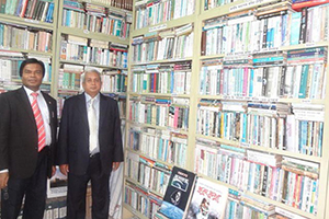 Chairperson of East Coast Group, Azam J Chowdhury with Dr. M Helal in the Campus Library (2012)