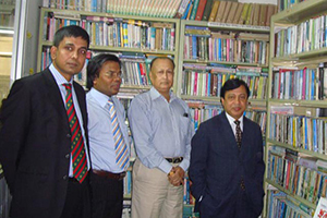 Secretary of Civil Aviation & Tourism Ministry Mr. Shafiq Alam Mehedi with Dr. M Helal in the Campus Library (2009)