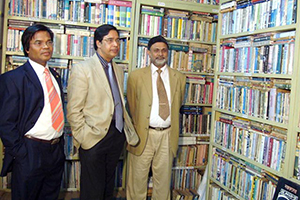 Vice-chairman of EPB, Mr. Jalal Ahmed and Founder of Modern Herbal, Dr. Alamgir Moti with Dr. M Helal in the Campus Library (2010)