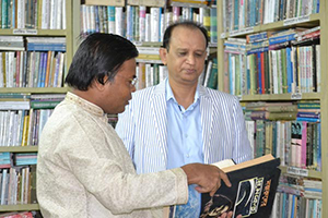 Founder of Azad Products, A. K Azad with Dr. M Helal in the Campus Library (2014)