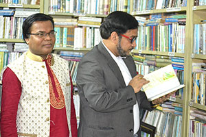 Chairman of Northern University, Prof. Dr. A Y M Abdullah with Dr. M Helal in the Campus Library (2017)