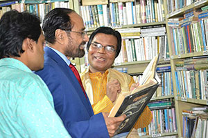 Barrister M. Amir-ul Islam with Dr. M Helal in the Campus Library (2017)