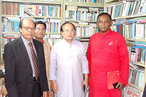 Managing Director of Robi Axiata Ltd., Mahtab Uddin Ahmed with Dr. M Helal in the Campus Library (2017)