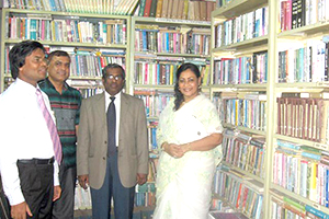 Managing Director of Meghna Bank, Mohammed Nurul Amin with Dr. M Helal in the Campus Library (2008)