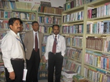 VC of Islamic University of Technology, Professor Dr. M Imtiaj Hosen and Treasurer of ADUST Dr. Kabir Hossen Talukder with Dr. M Helal in the Campus Library (2008)