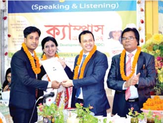 Khandokar Asadul Islam, Founder MD of Alliance Capital Asset Mgt. is  giving certificates to the trainees of English & Smartness Course. (2015)