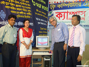 President of BGMEA, Mr. Anwar-ul Alam Chowdhury, inaugurated Free Computer Training (Batch 86) as Chief Guest; Dr. M Helal is presiding over. (2009)