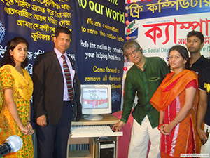 Proprietor of Ananda Computers, Now ICT Minister, Mr. Mustafa Jabbar is inaugurating Free Computer Training (Batch 91) as Chief Guest; Dr. M Helal is presiding over. (2009)