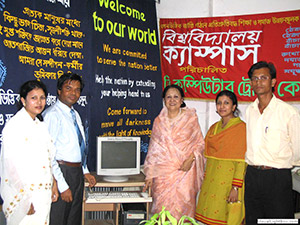 President of Gulshan Club, Ms. Sultana Shaheda Islam inaugurated Free Computer Training (Batch 50) as Chief Guest; Dr. M Helal is presiding over. (2007)